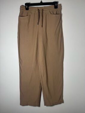 Athleta Tan Wide Leg Pants Womens Small Petite Pull On Lounge Casual